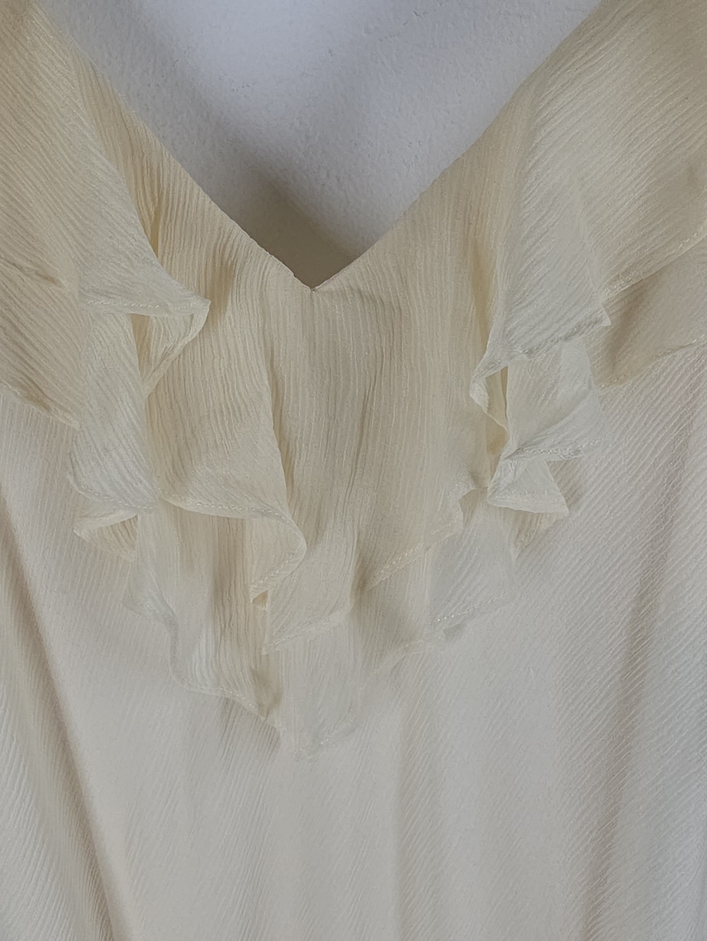 Lauren Ralph Lauren Ivory 100% Silk Ruffle Maxi Gown Dress 12 NWT - Picture 6 of 12
